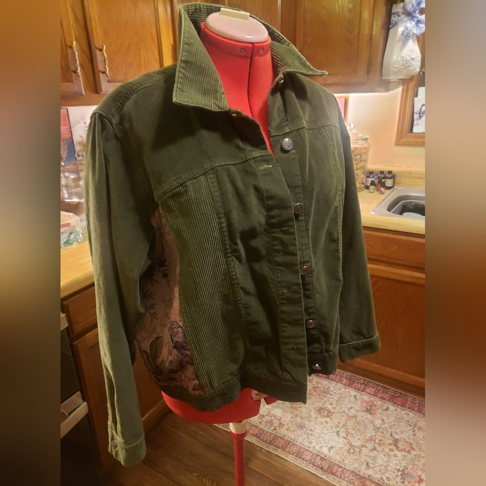 Lemon grass size XL corduroy cotton tapestry jacket